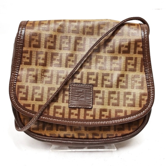 Vintage Fendi Zucchino FF Logo Crossbody Bag - Picture 1 of 8